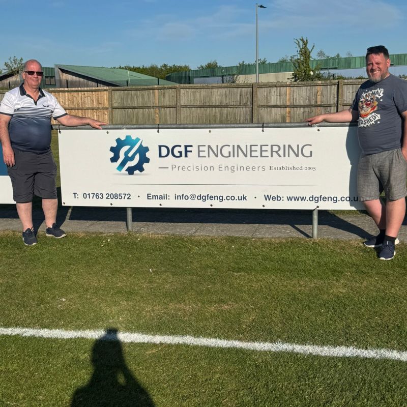 DGF Engineering advertising board at Haverhill Rovers' ground