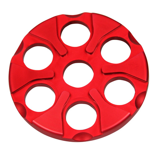 Red anodised aluminium spoked wafer carrier